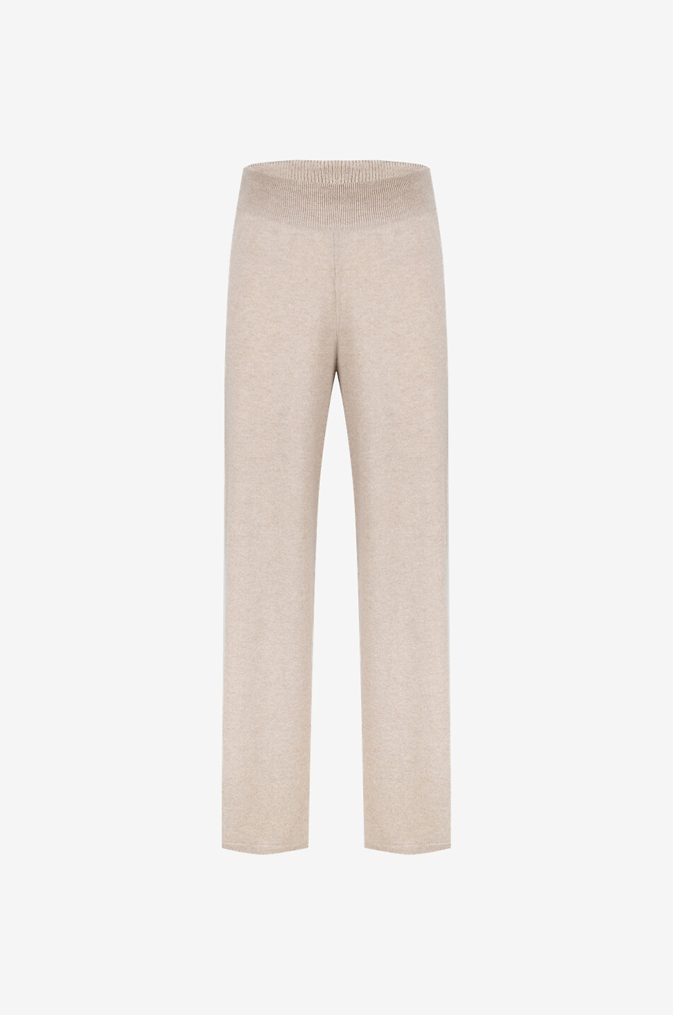 LISA YANG Pantalon large en maille de cachemire Marlo Femme BEIGE 1