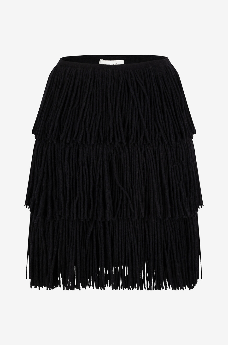 Kailin fringed cashmere miniskskirt