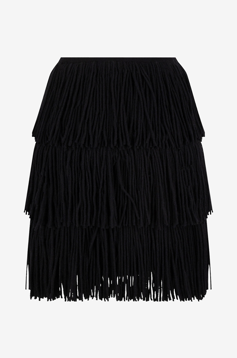 Kailin fringed cashmere miniskskirt
