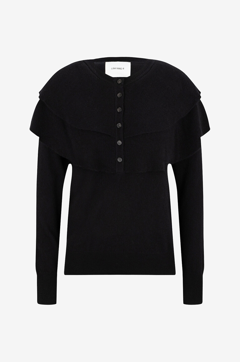 Pull ajusté à volants en cachemire Aubrey