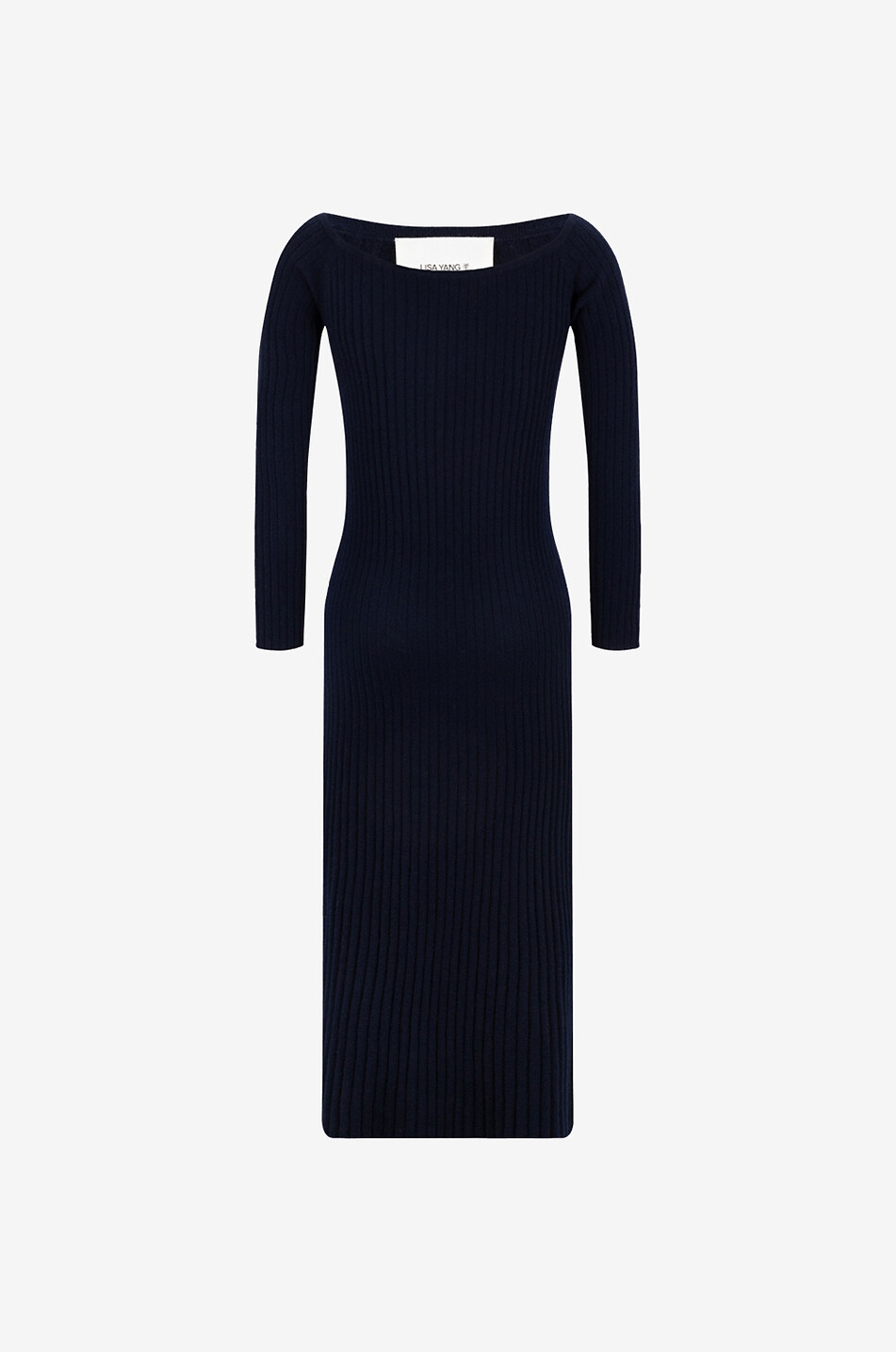 Robe fourreau longue côtelée en cachemire Nari