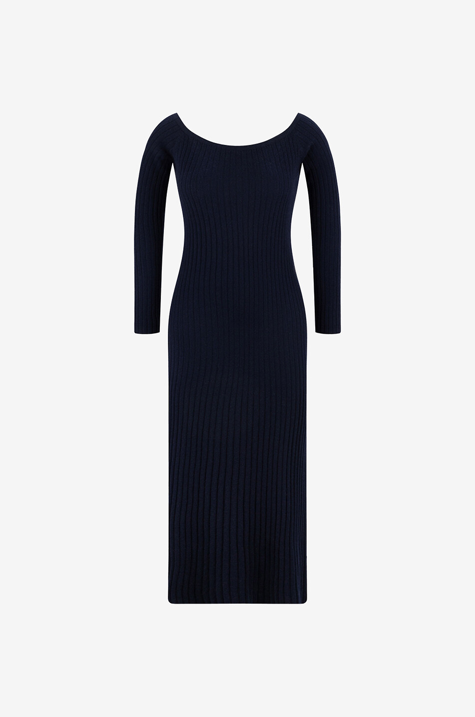 Robe fourreau longue côtelée en cachemire Nari