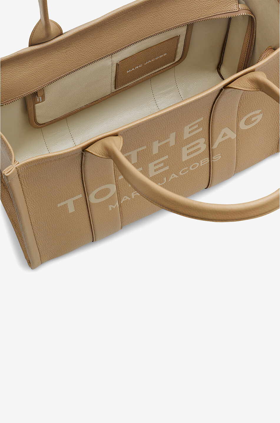 MARC JACOBS Sac cabas en cuir grainé The Large Tote Femme CAMEL 6