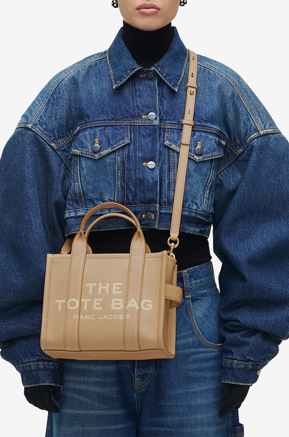 MARC JACOBS Sac cabas en cuir The Small Tote Bag Femme CAMEL 3