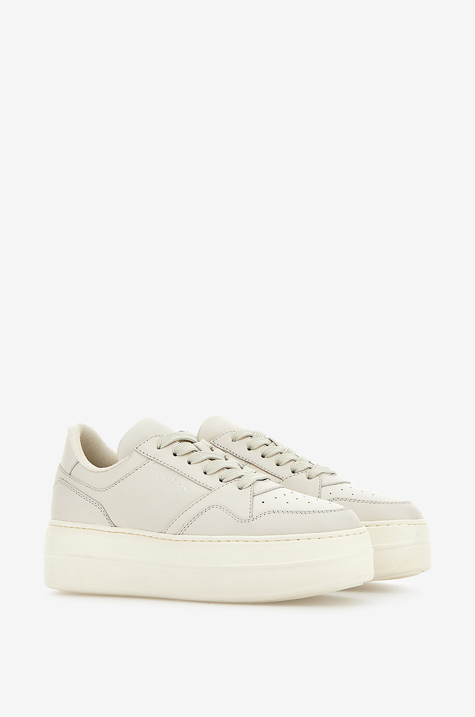 HOGAN Baskets basses en cuir à plateau Hogan Skyscraper Femme BLANC 2