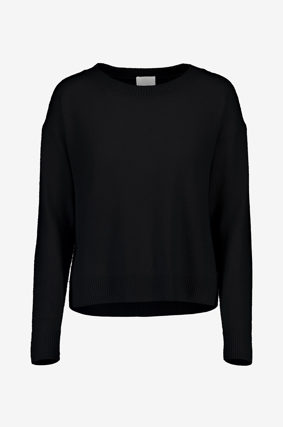 ALLUDE Pull boxy à col rond en cachemire Femme NOIR 1