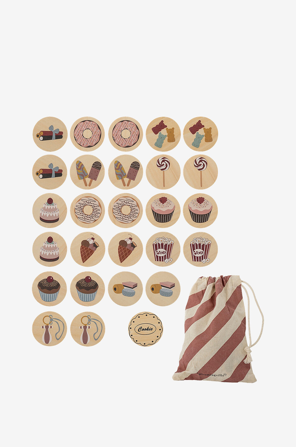BLOOMINGVILLE Memory-Spiel für Kinder aus Holz Sesse Baby BUNT 1