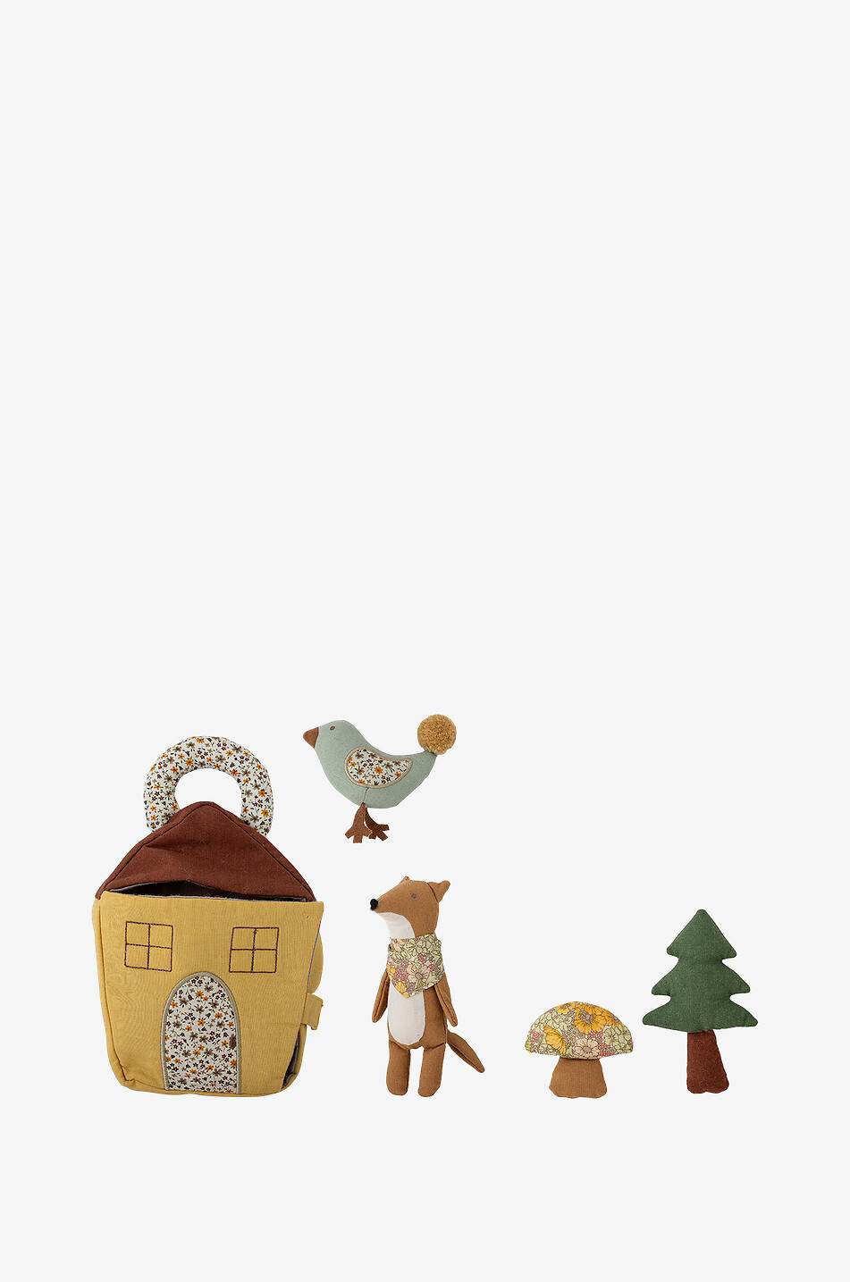 Plüschset Haus Fuchs Vogel und Pflanzen Tio