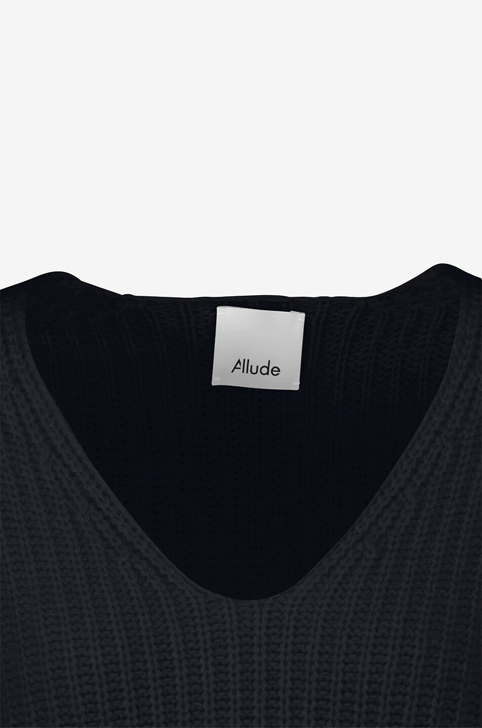 ALLUDE Gerippter Boxy-Pullover mit V-Ausschnitt aus Wolle und Kaschmir Damen DUNKELBLAU 3