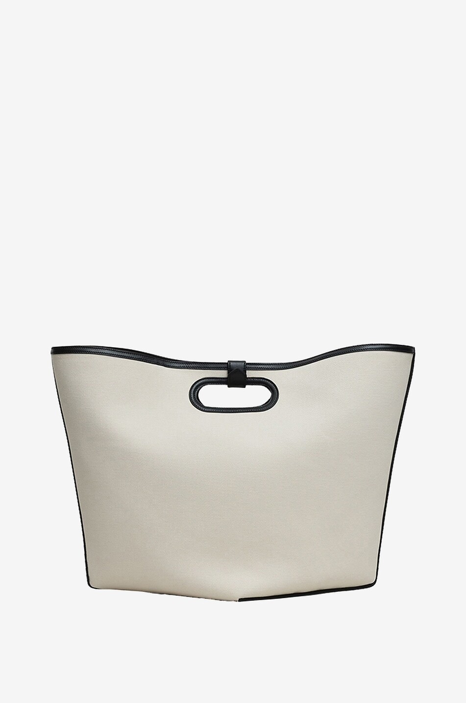 Shopper aus Baumwollcanvas und Leder Folded Large