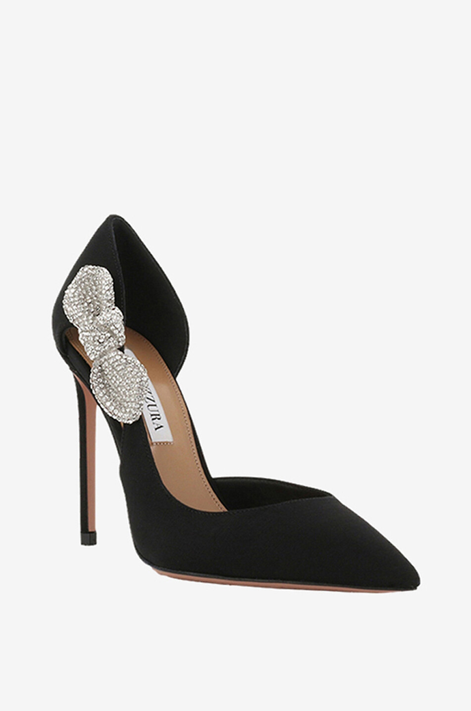 Very Bow Tie 105 crystal-adorned fabric pumps