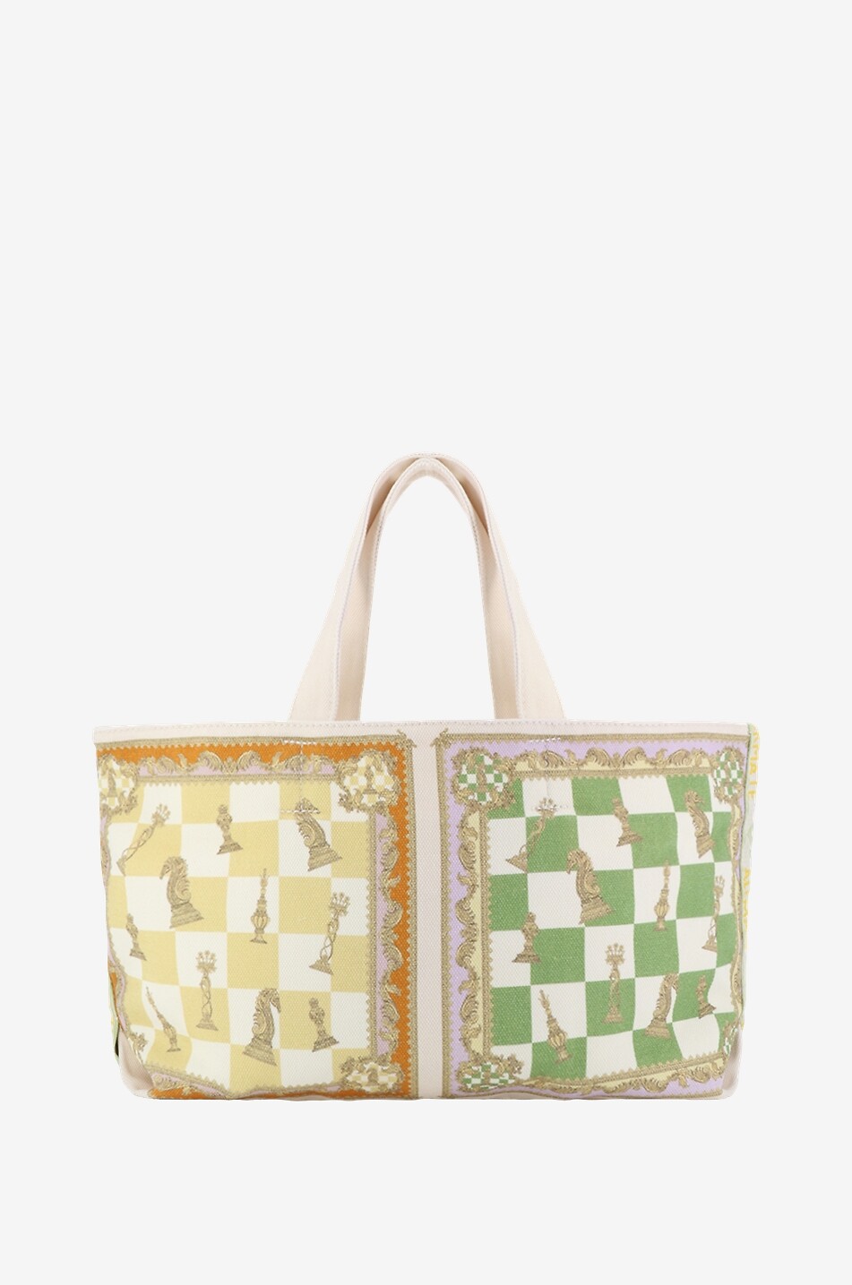 ALEMAIS Checkmate Oversize cotton canvas tote bag Women MULTI COLOURED 3