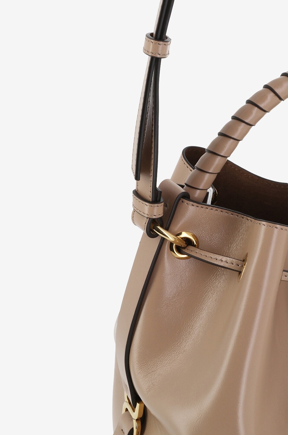 CHLOE Sac seau en cuir lisse brillant Marcie Femme BEIGE 5