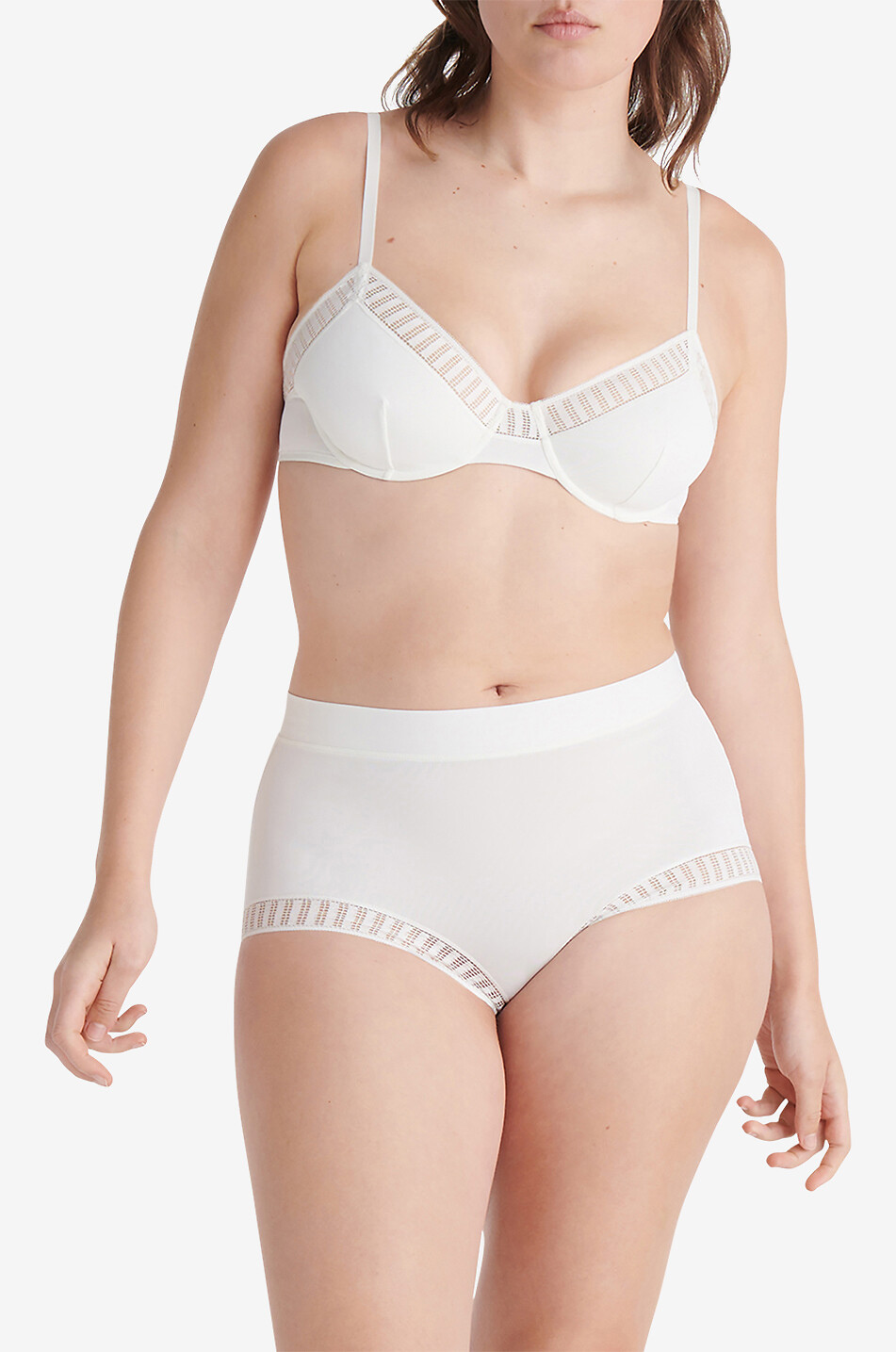ERES Solange Graphic jersey and lace panties Women EGGSHELL 2