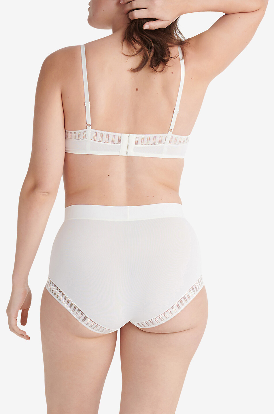 ERES Solange Graphic jersey and lace panties Women EGGSHELL 3