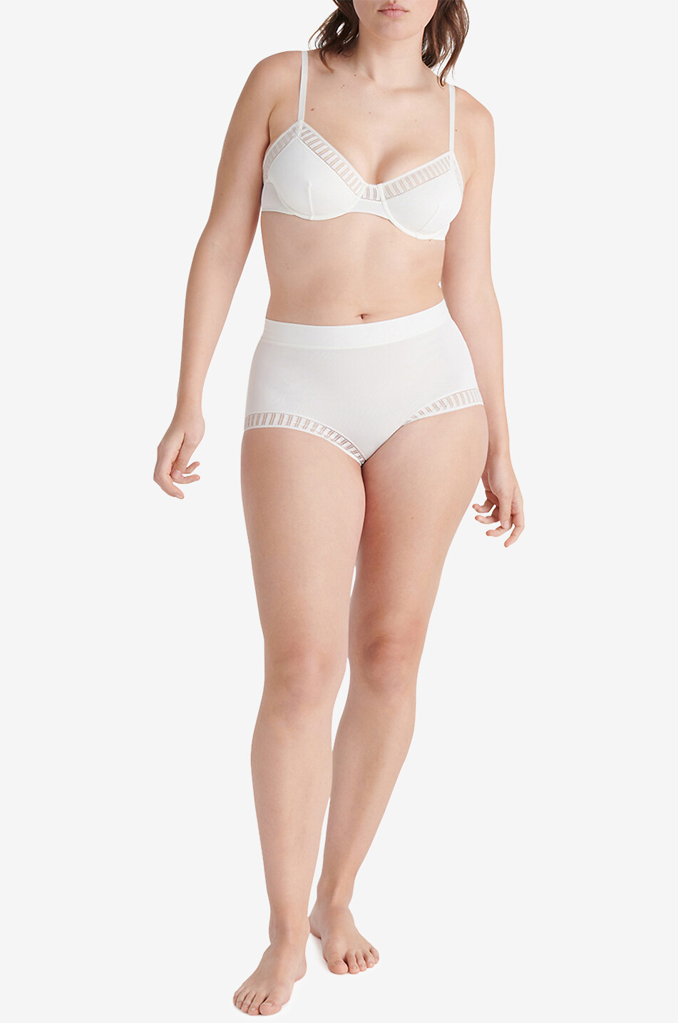 ERES Solange Graphic jersey and lace panties Women EGGSHELL 4