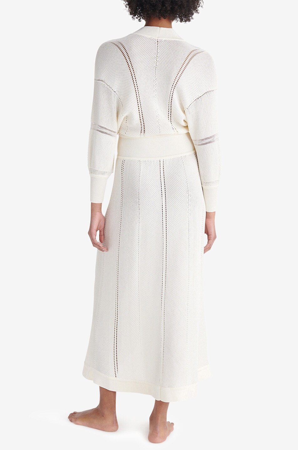 ERES Stella long openwork knit beach dress Women EGGSHELL 3