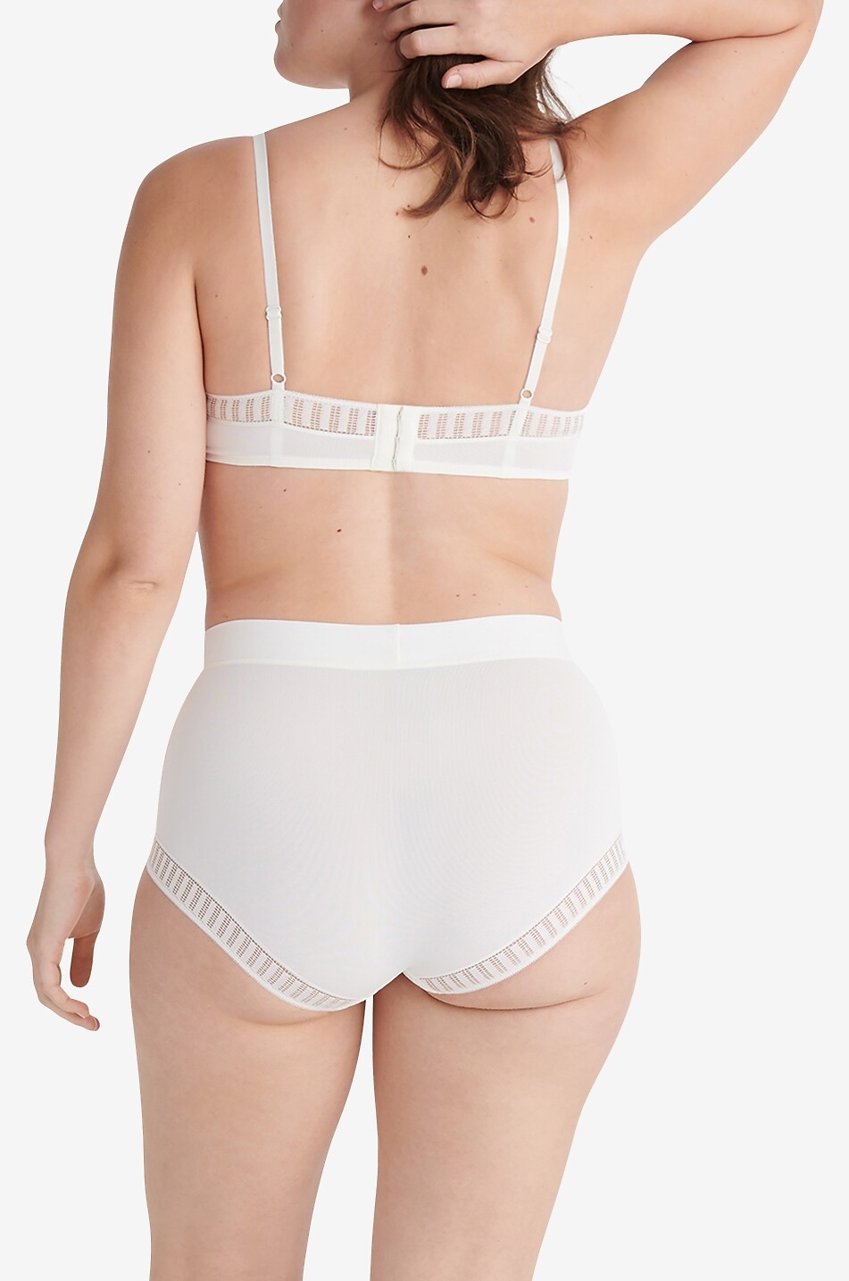 ERES Paulette Graphique jersey and lace bra Women EGGSHELL 3
