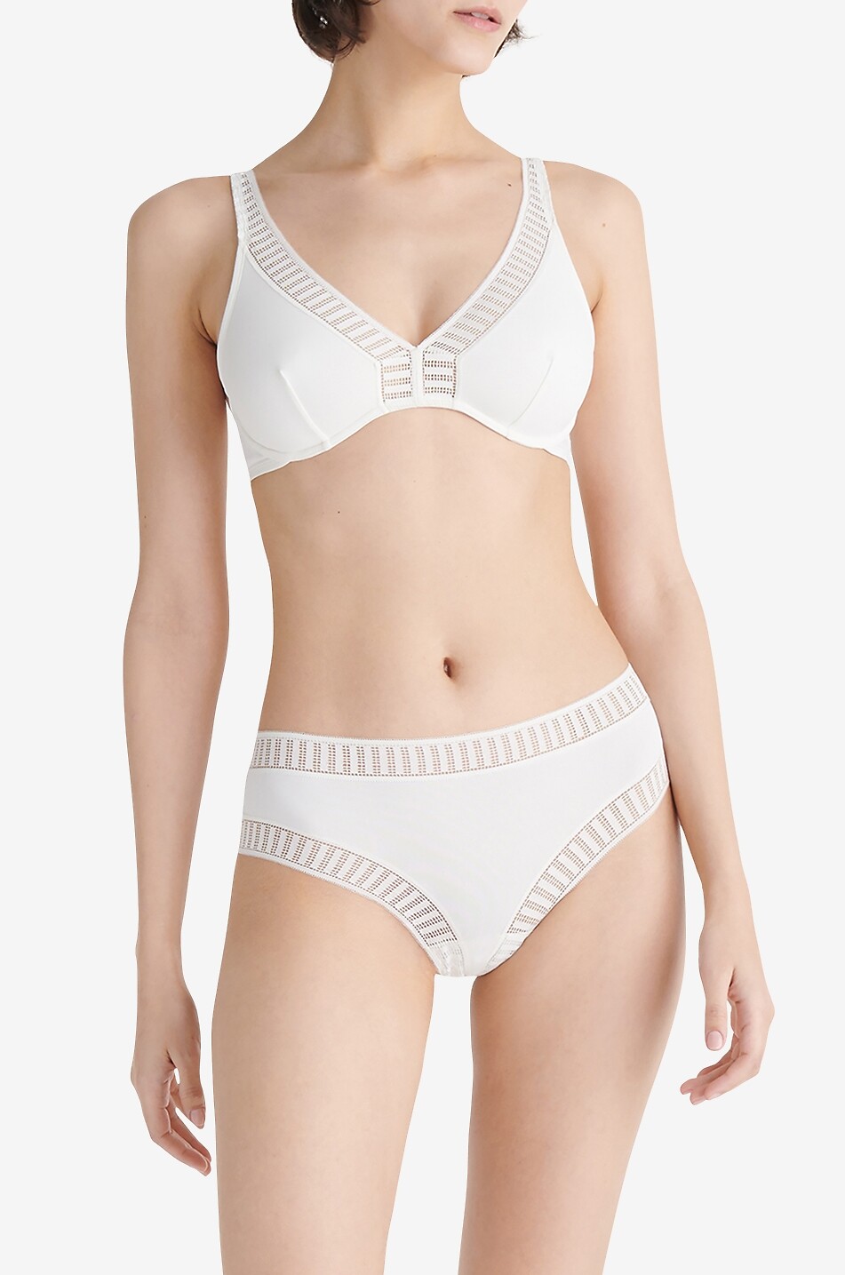 ERES Gabby Graphic jersey and lace tanga Women EGGSHELL 2