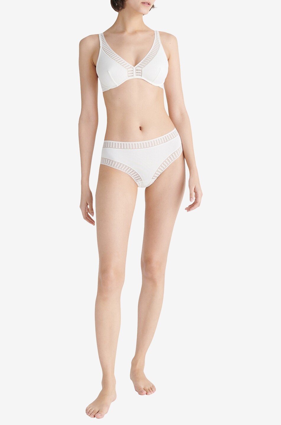 ERES Gabby Graphic jersey and lace tanga Women EGGSHELL 4