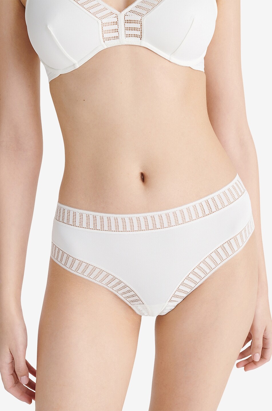 ERES Gabby Graphic jersey and lace tanga Women EGGSHELL 5