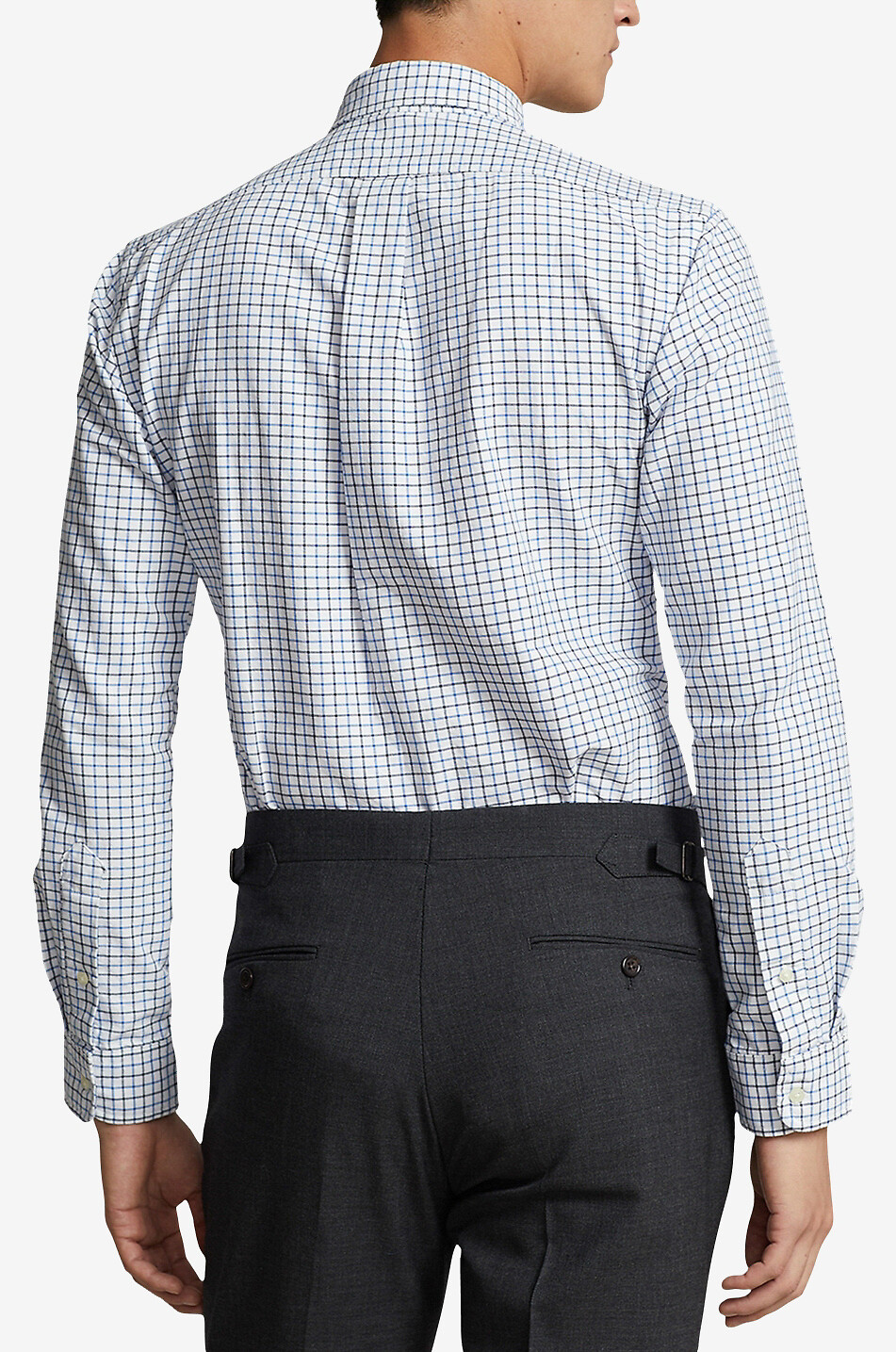 POLO RALPH LAUREN Chemise oxford à carreaux Custom Fit Tattersall Homme BLEU FONCE 3