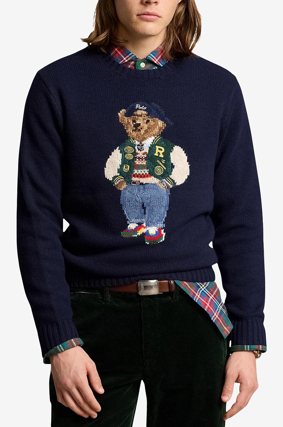 Sports Fan Polo Bear wool blend jacquard jumper