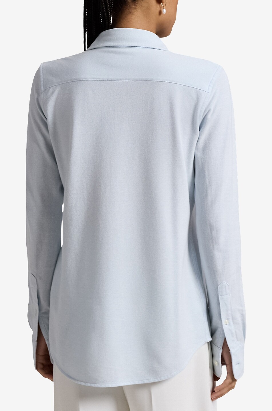 POLO RALPH LAUREN Pony slim fit cotton piqué Oxford shirt Women BLUE 3