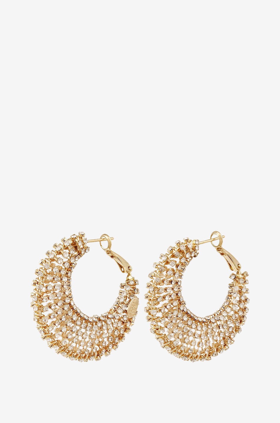 Créoles en métal doré et strass Izzia Large