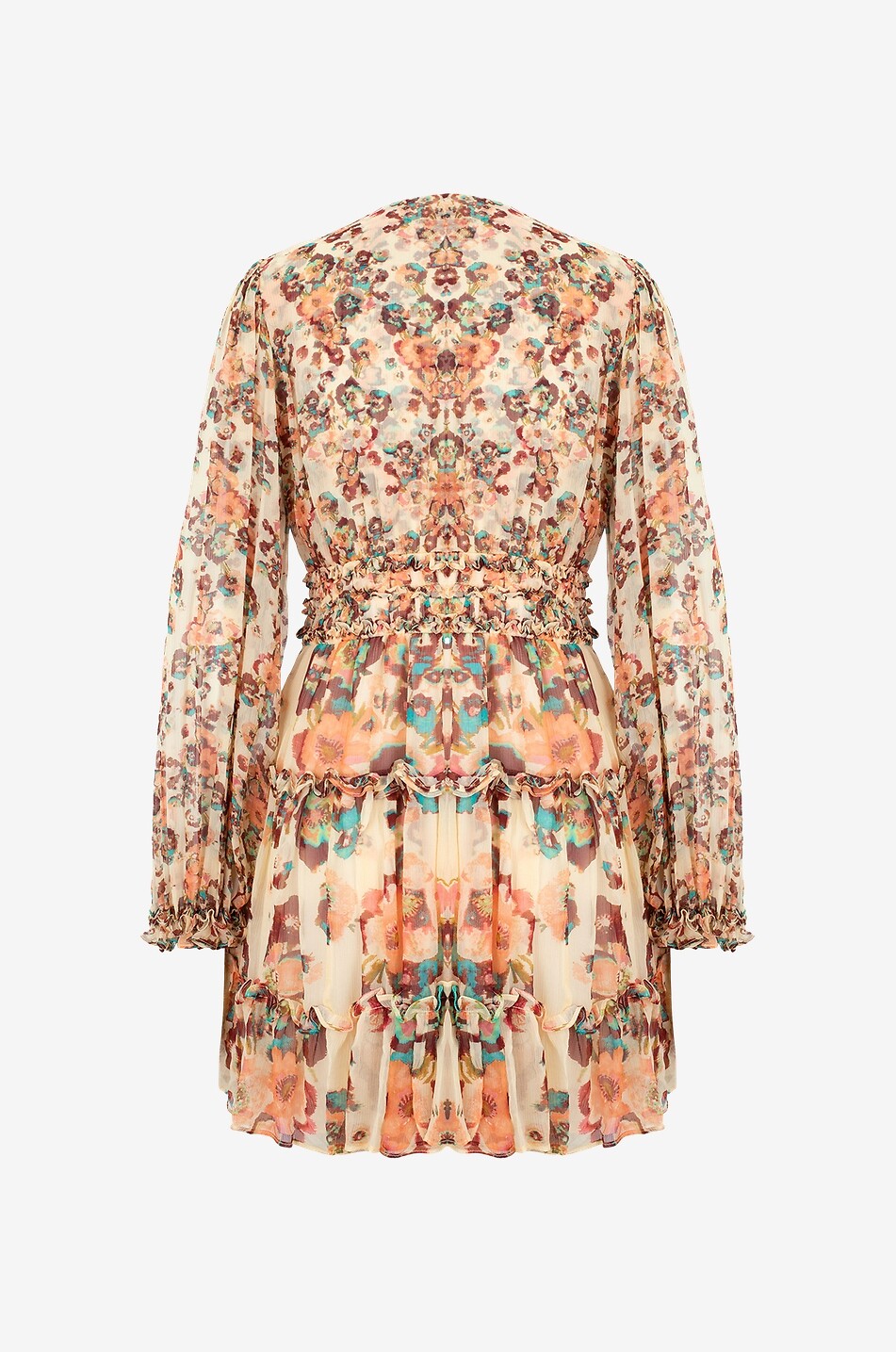 ULLA JOHNSON Kurzes Kleid mit langen Ärmeln aus Seide Lya Damen BUNT 2