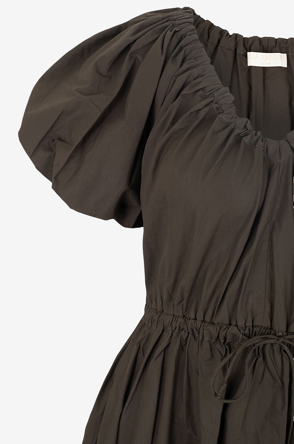 ULLA JOHNSON Robe midi en coton Vika Femme KAKI 3
