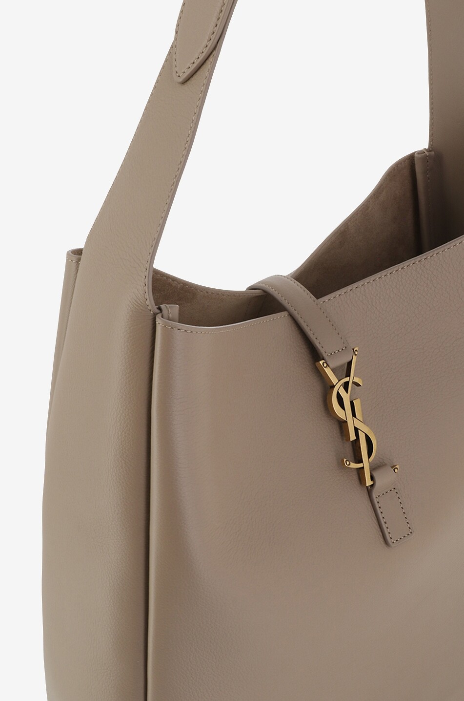 SAINT LAURENT PARIS Sac hobo souple en cuir grainé Le 5 à 7 Femme BEIGE 5