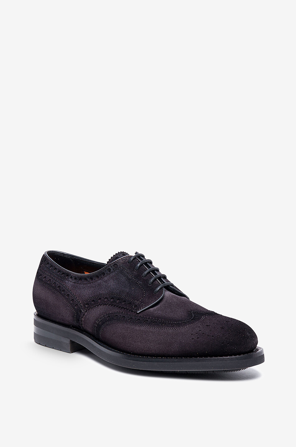 Patinierte perforierte Schnürschuhe aus Wildleder