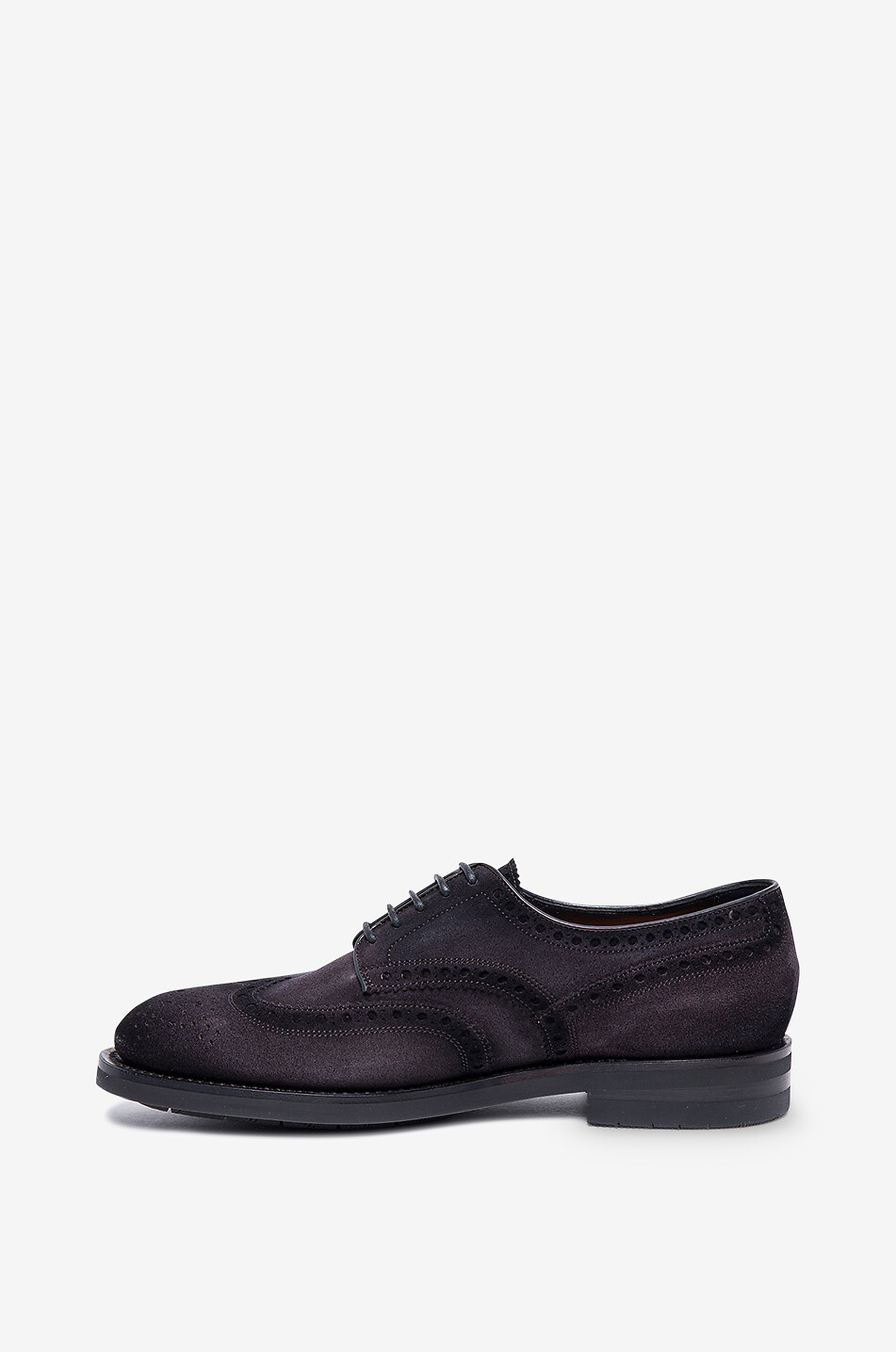Patinierte perforierte Schnürschuhe aus Wildleder