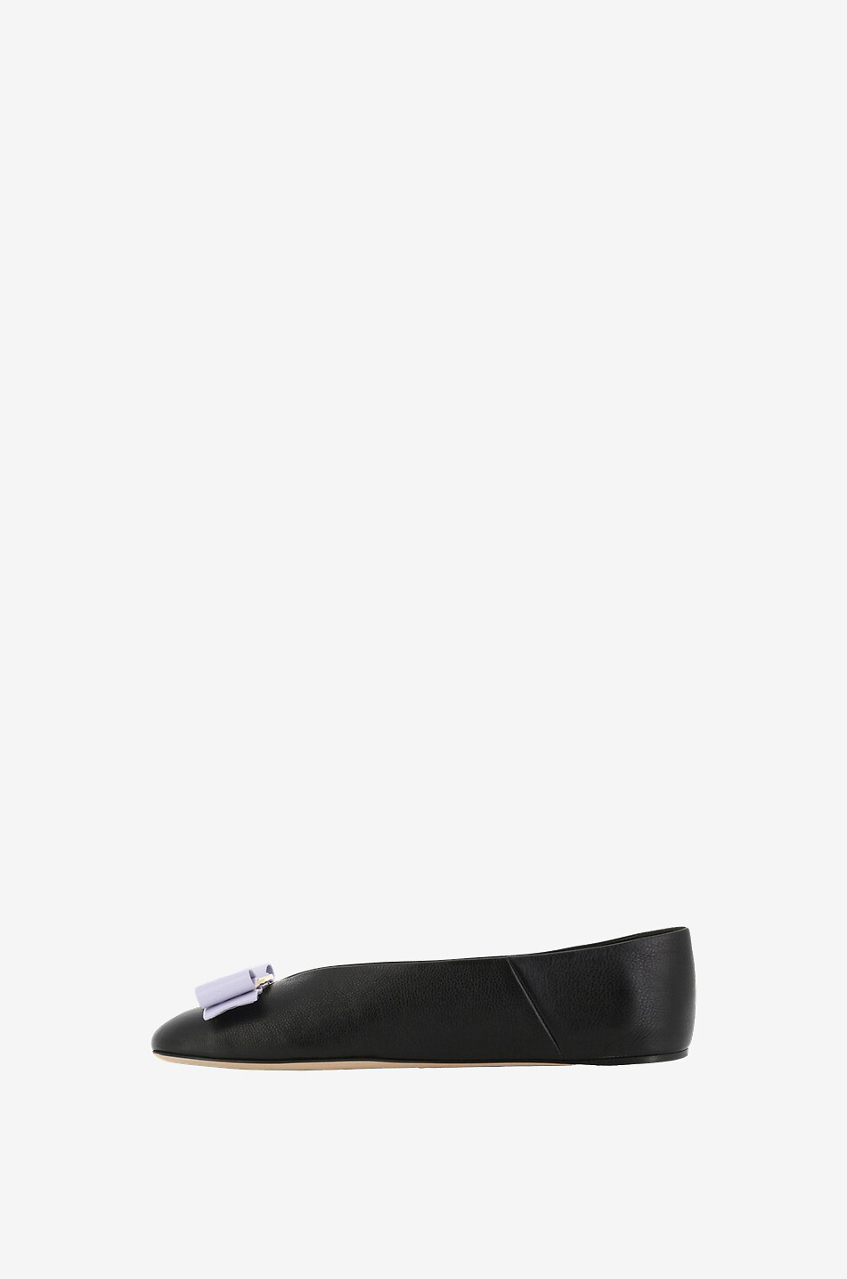 SALVATORE FERRAGAMO Vanna bow-adorned grained leather ballet flats Women BLACK 3