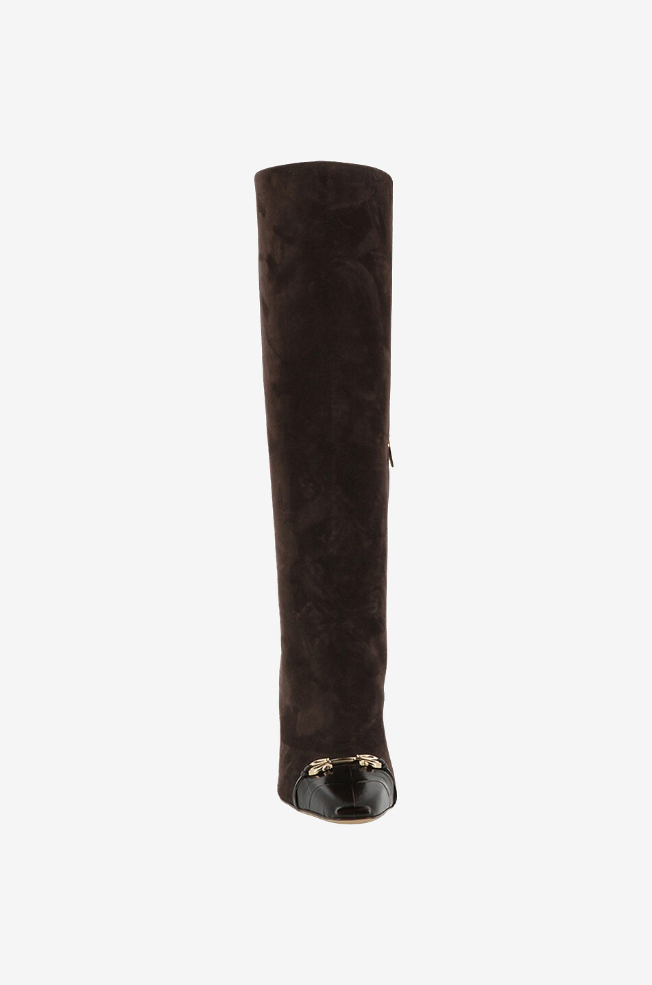 Bottes à talon en daim et cuir effet croco Sibilla 85