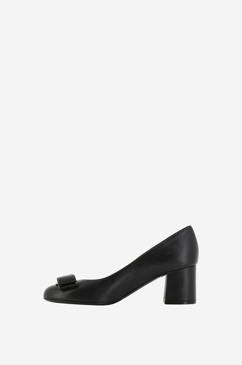 SALVATORE FERRAGAMO Escarpins en cuir lisse et cuir effet lézard Melena 40 Femme NOIR 3