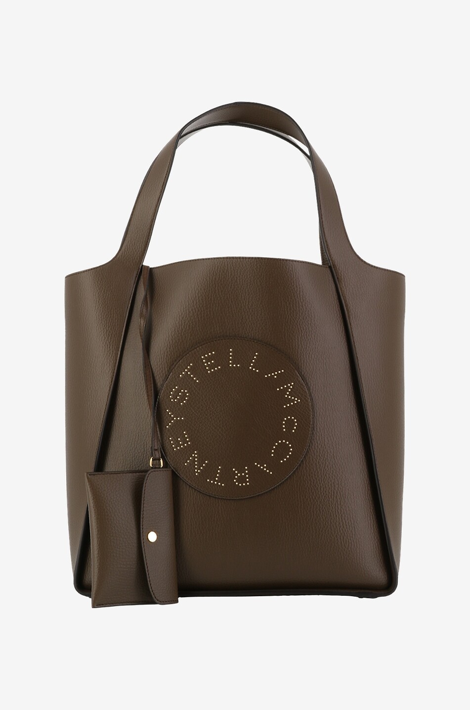 Shopper aus veganem genarbtem Leder mit Nieten STELLA Logo