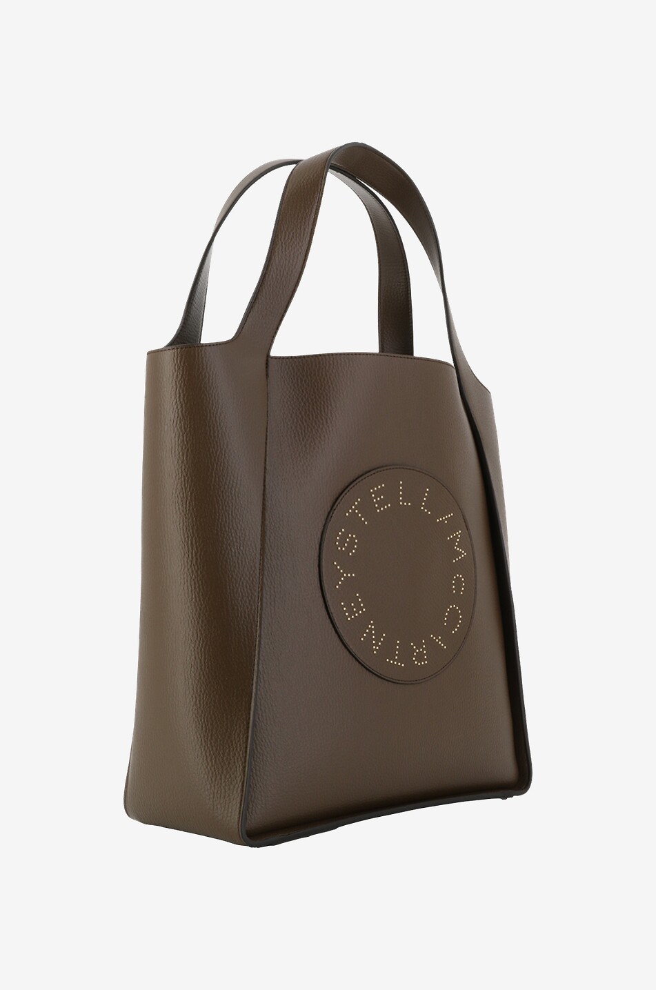 Shopper aus veganem genarbtem Leder mit Nieten STELLA Logo