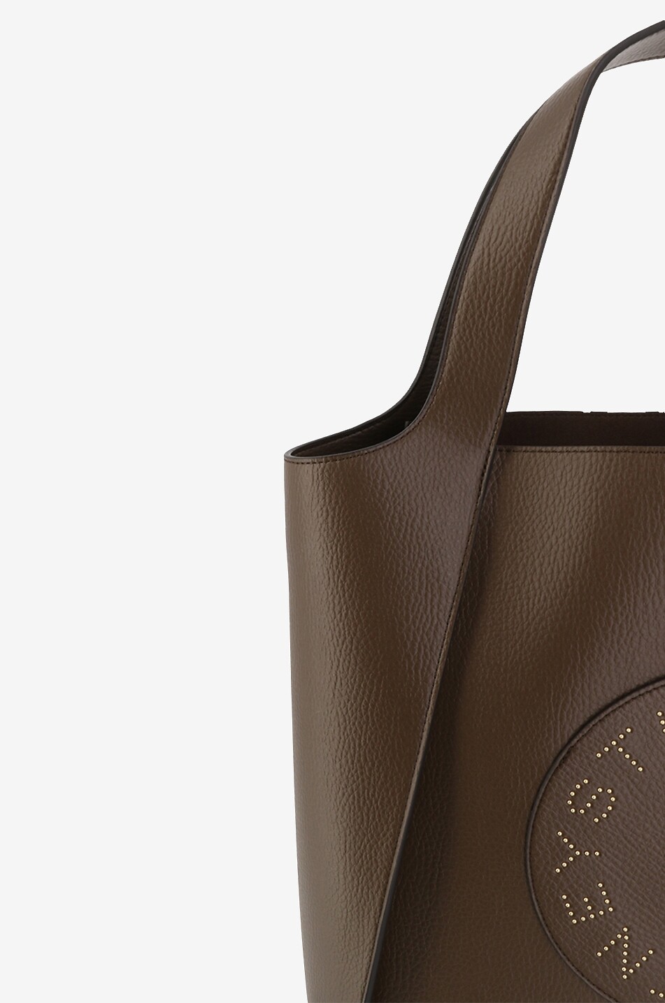 Shopper aus veganem genarbtem Leder mit Nieten STELLA Logo