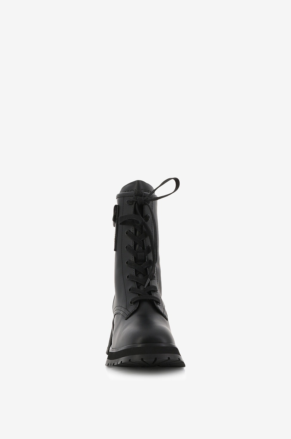 MONCLER Gigi Pocket smooth leather lace-up ankle boots Women BLACK 2