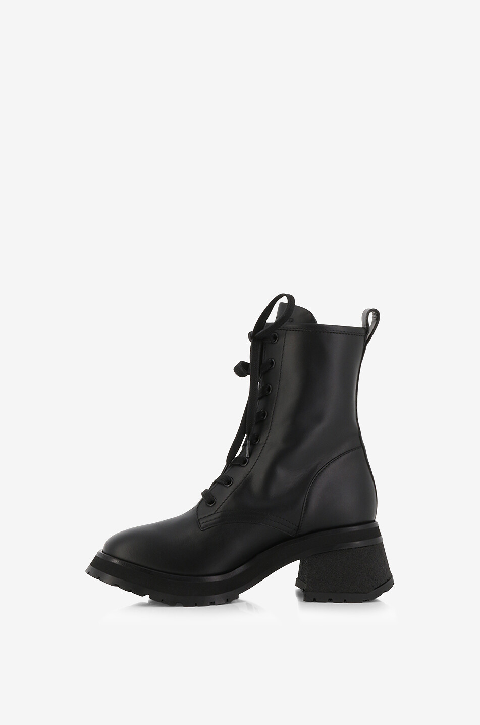 MONCLER Gigi Pocket smooth leather lace-up ankle boots Women BLACK 3