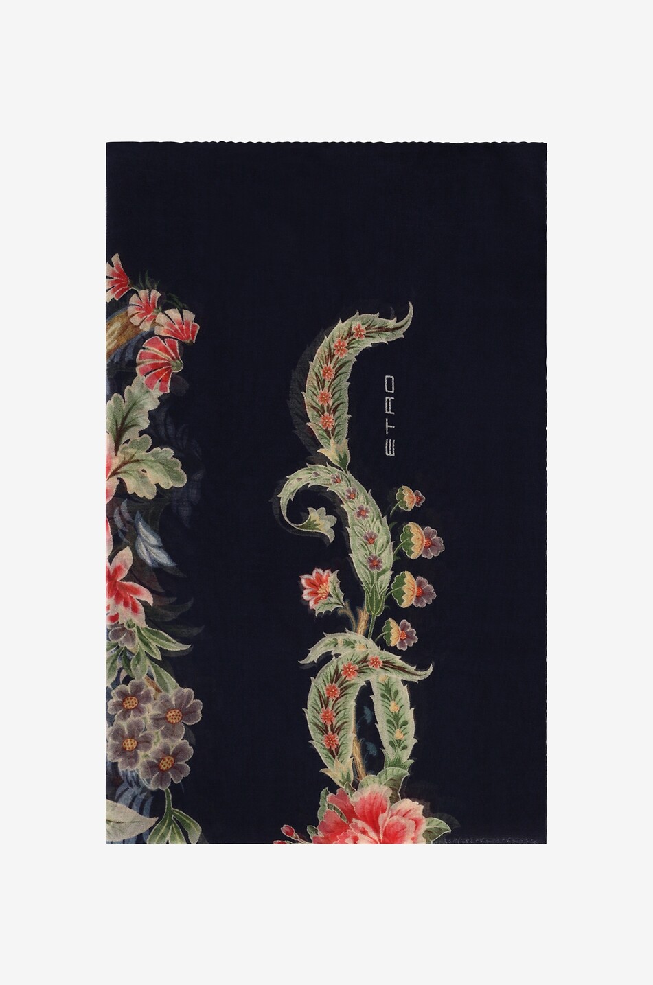 Écharpe en mousseline de soie fleurie