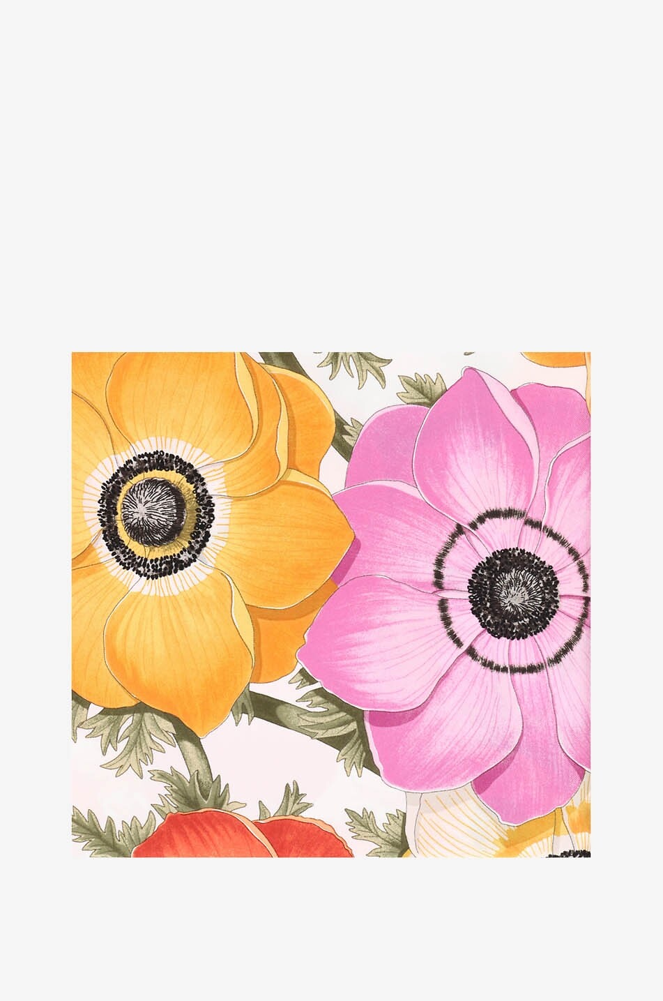 SALVATORE FERRAGAMO Foulard carré en sergé de soie Anemoni Femme BLANC 1
