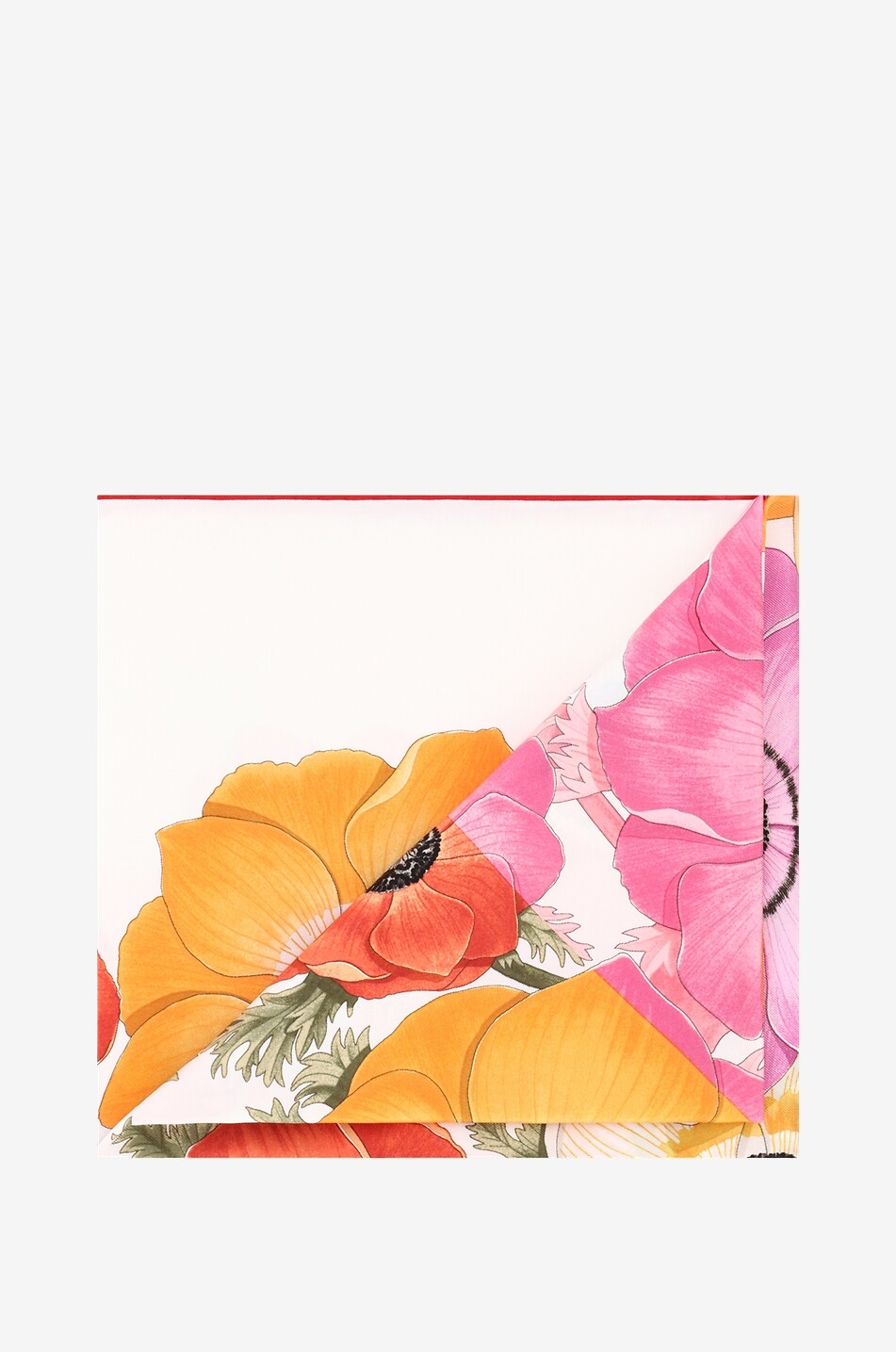 SALVATORE FERRAGAMO Foulard carré en sergé de soie Anemoni Femme BLANC 2