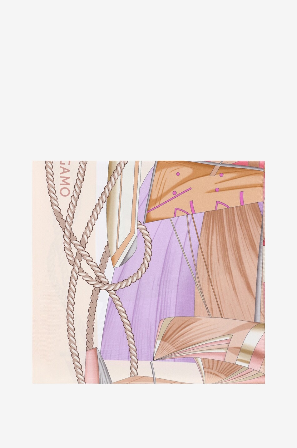 SALVATORE FERRAGAMO Foulard carré en sergé de soie Vele Femme ROSE 1