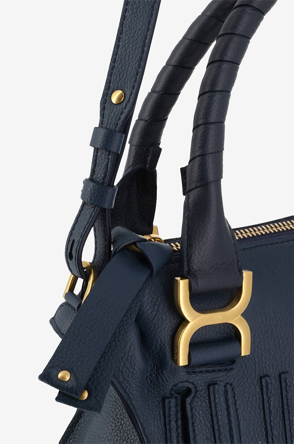 CHLOE Marcie Medium double carry grained leather bag Women DARK BLUE 6