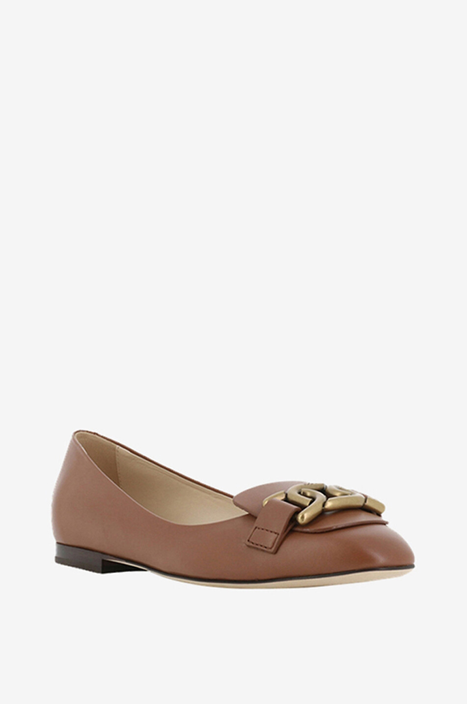 Ballerines en cuir lisse détail chaînes Kate