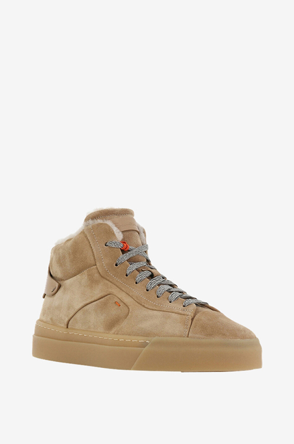 Baskets montantes en daim et peau lainée Double Buckle