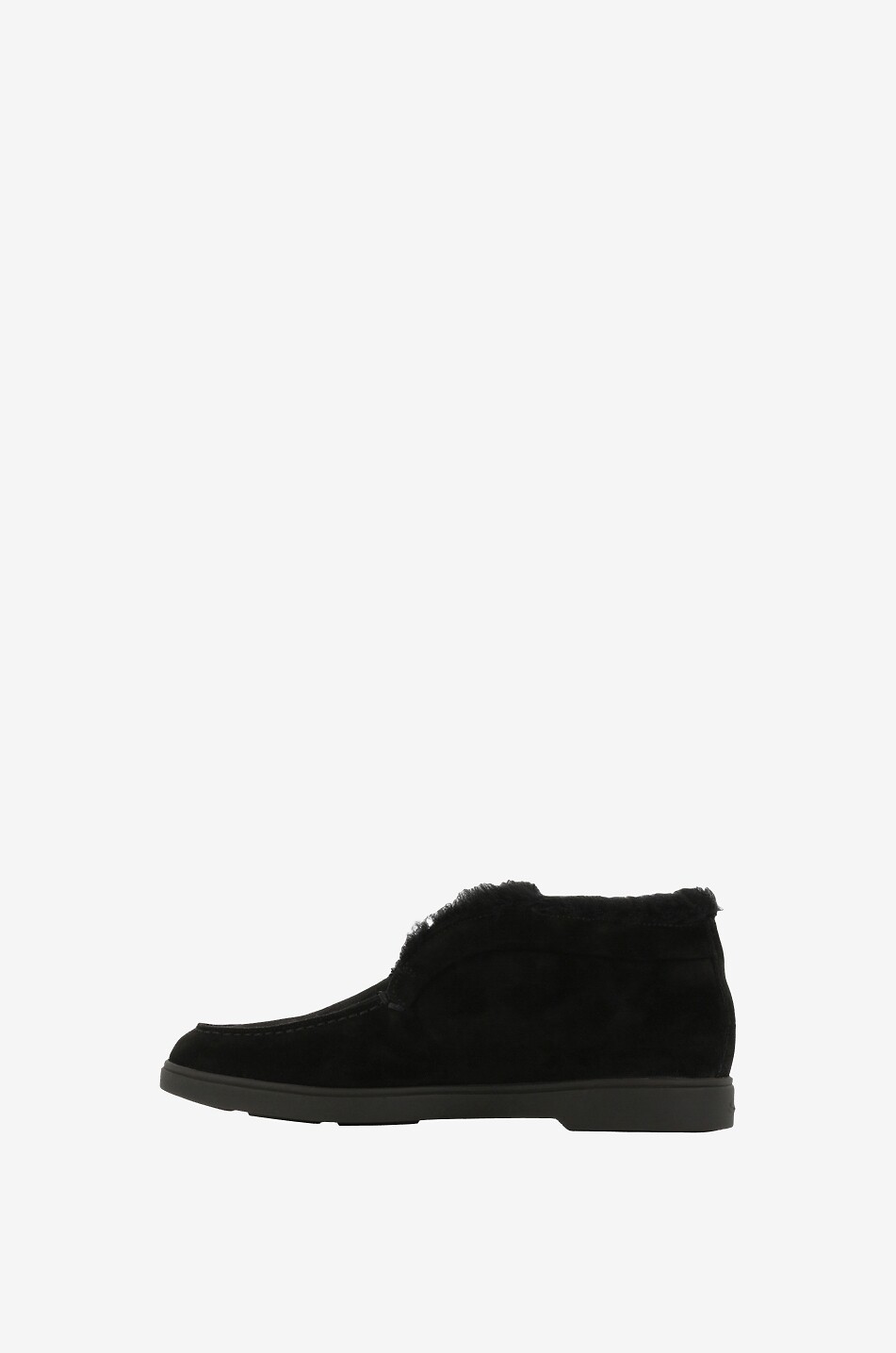 Suede and shearling desert boots